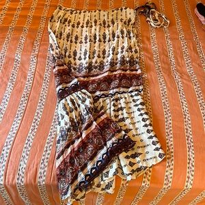 Wrap around skirt, dark blue, light pink, maroon